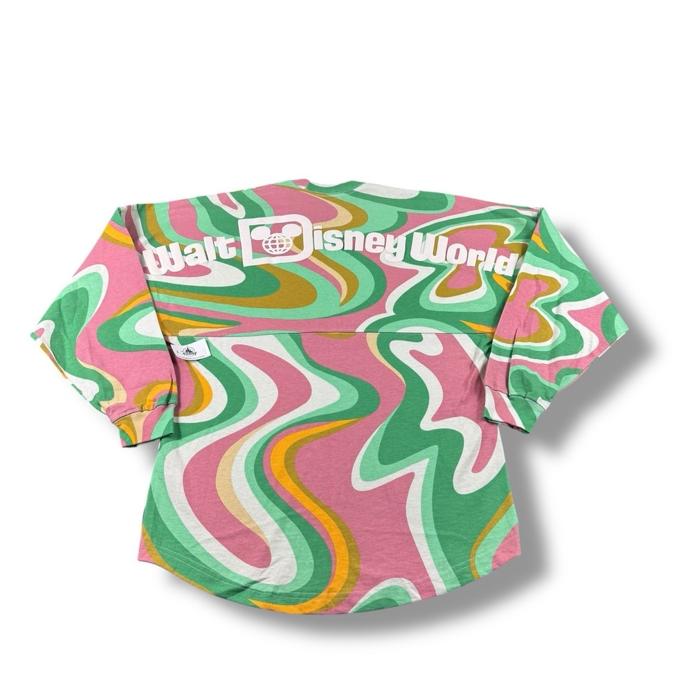 NWT Walt Disney World Multicolor Swirl Spirit Jersey Spellout Sz XS